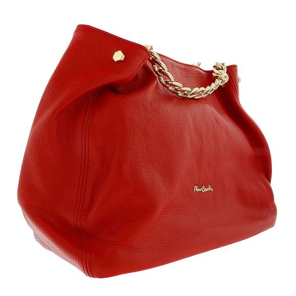 Pierre Cardin Handbags - Pierre Cardin Red Leather Relaxed Bucket Bag